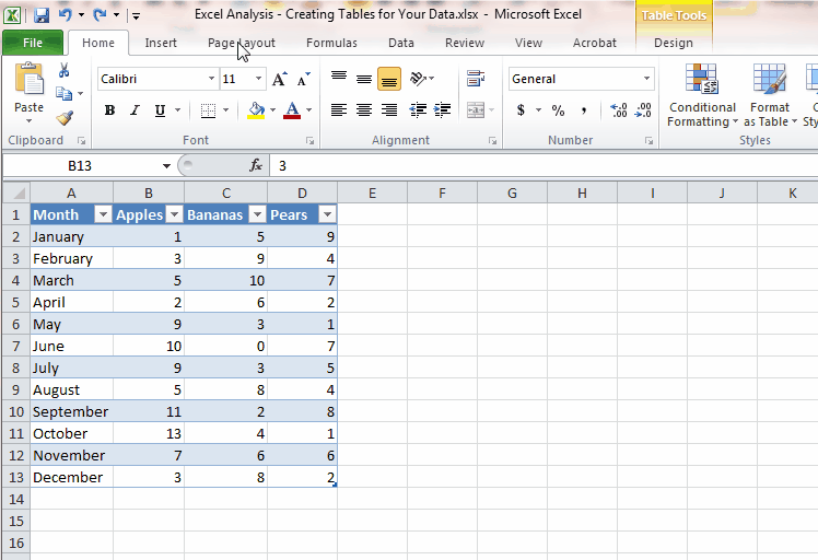 Creating Tables for you data gif 2