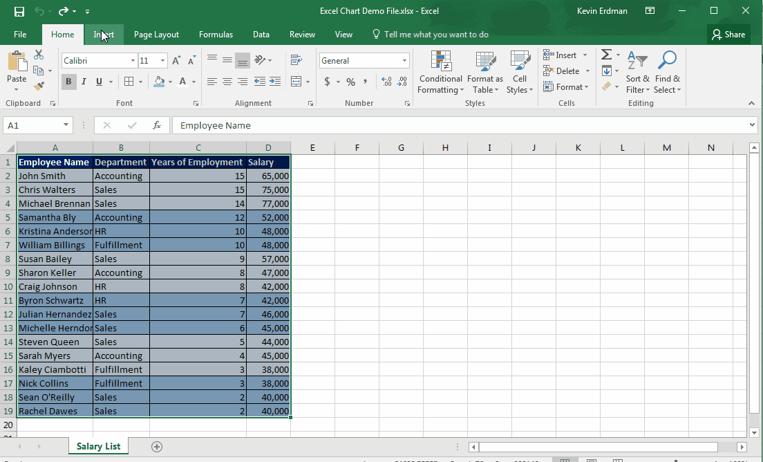 Creating Excel Charts GIF 1