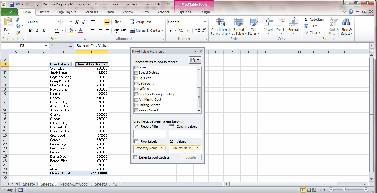 Sorting Data with Excel Pivot Tables GIF 2