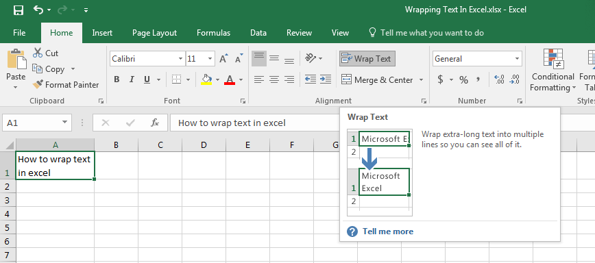 Wraptext excel что это