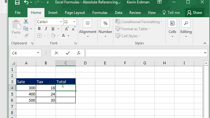 relative cell reference excel 2013