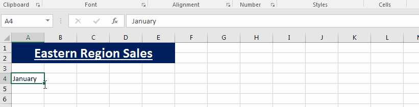 Excel Fill Handle GIF 1